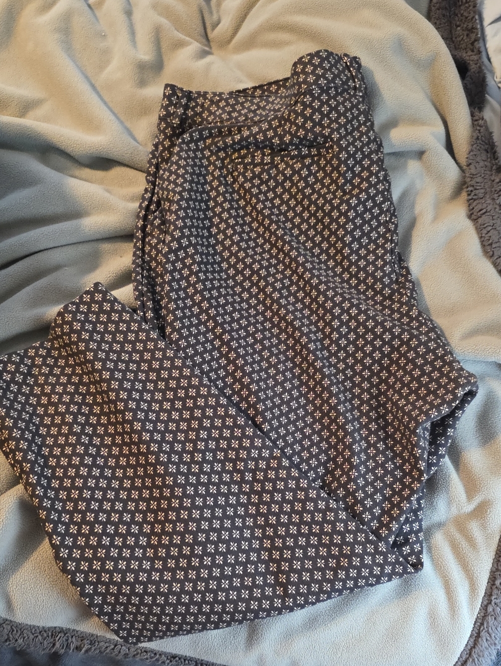 Women's Brown Patterned Wide-Leg Pants
